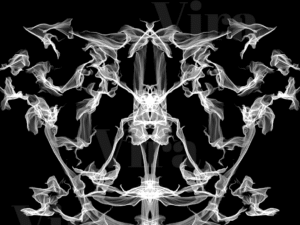 Angels flying around a Smoky candle